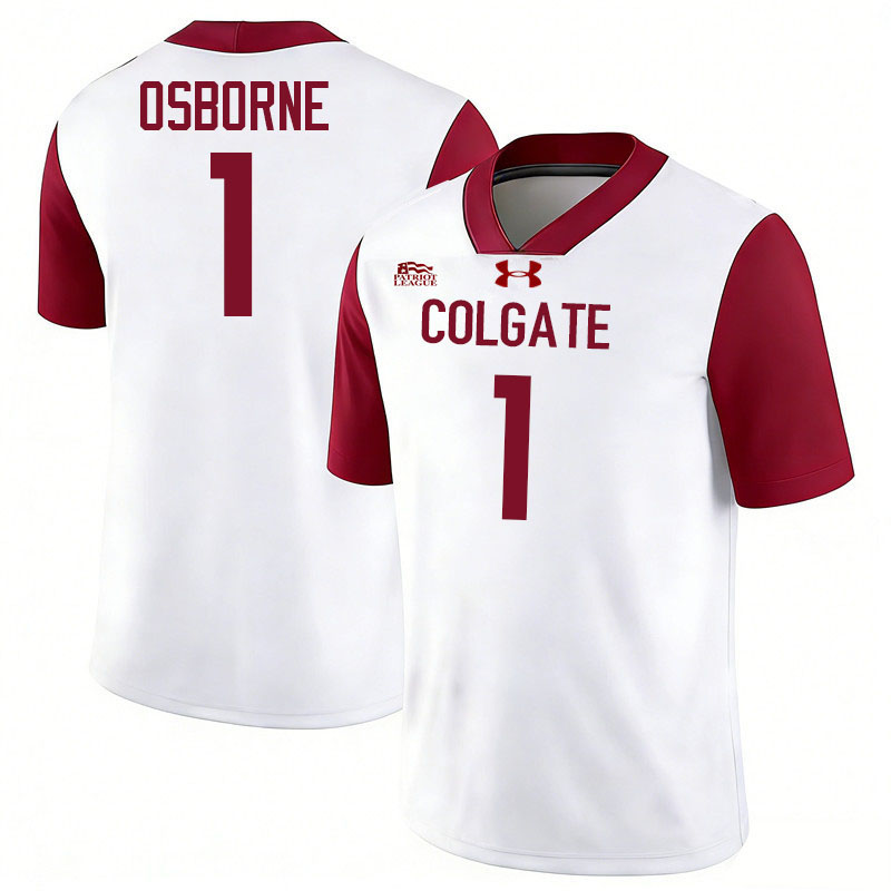 Colgate Raiders #1 Zach Osborne College Football Jerseys,Uniforms-White